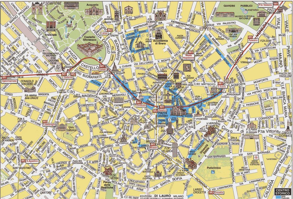 площадь Милана карте