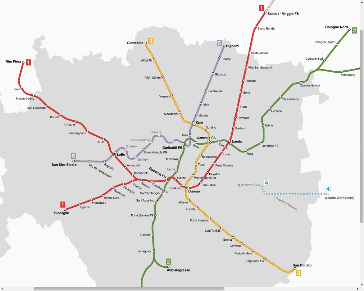 карта банкоматов Милано трамвай