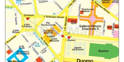 Шоппинг Милане район на карте