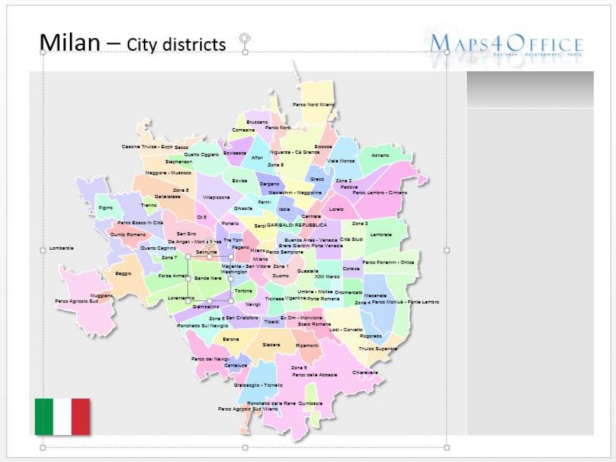 Карта районов милана