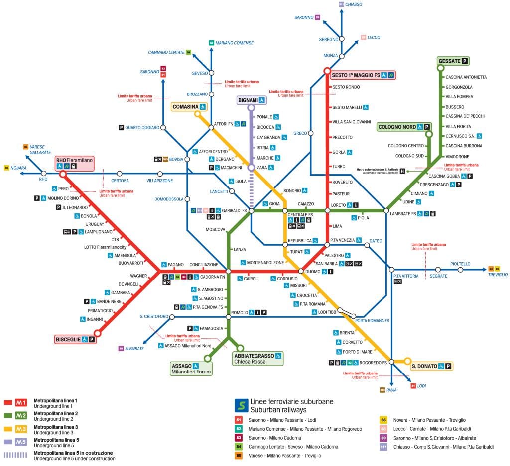 карта банкоматов Милано