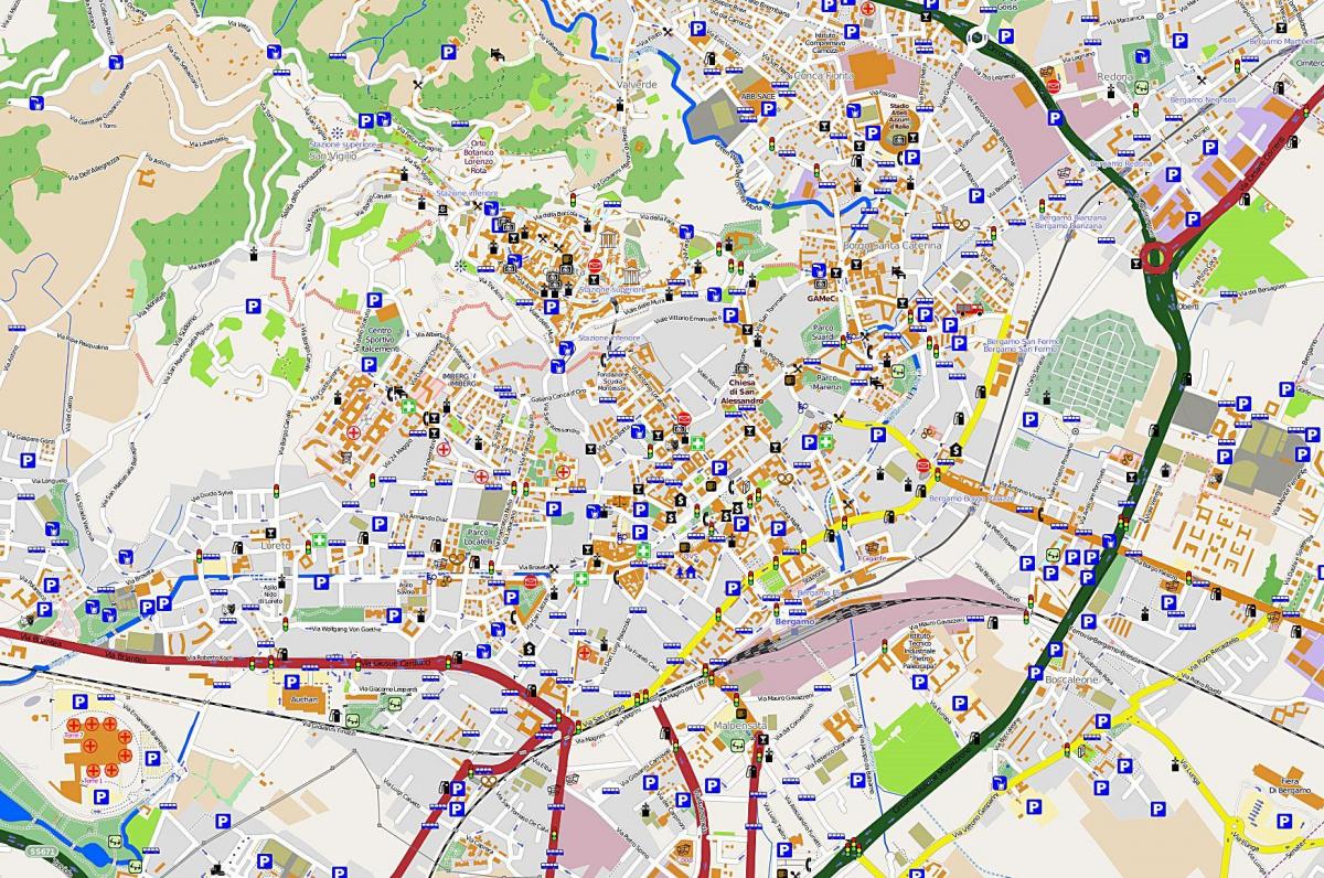 карта Милана Бергамо