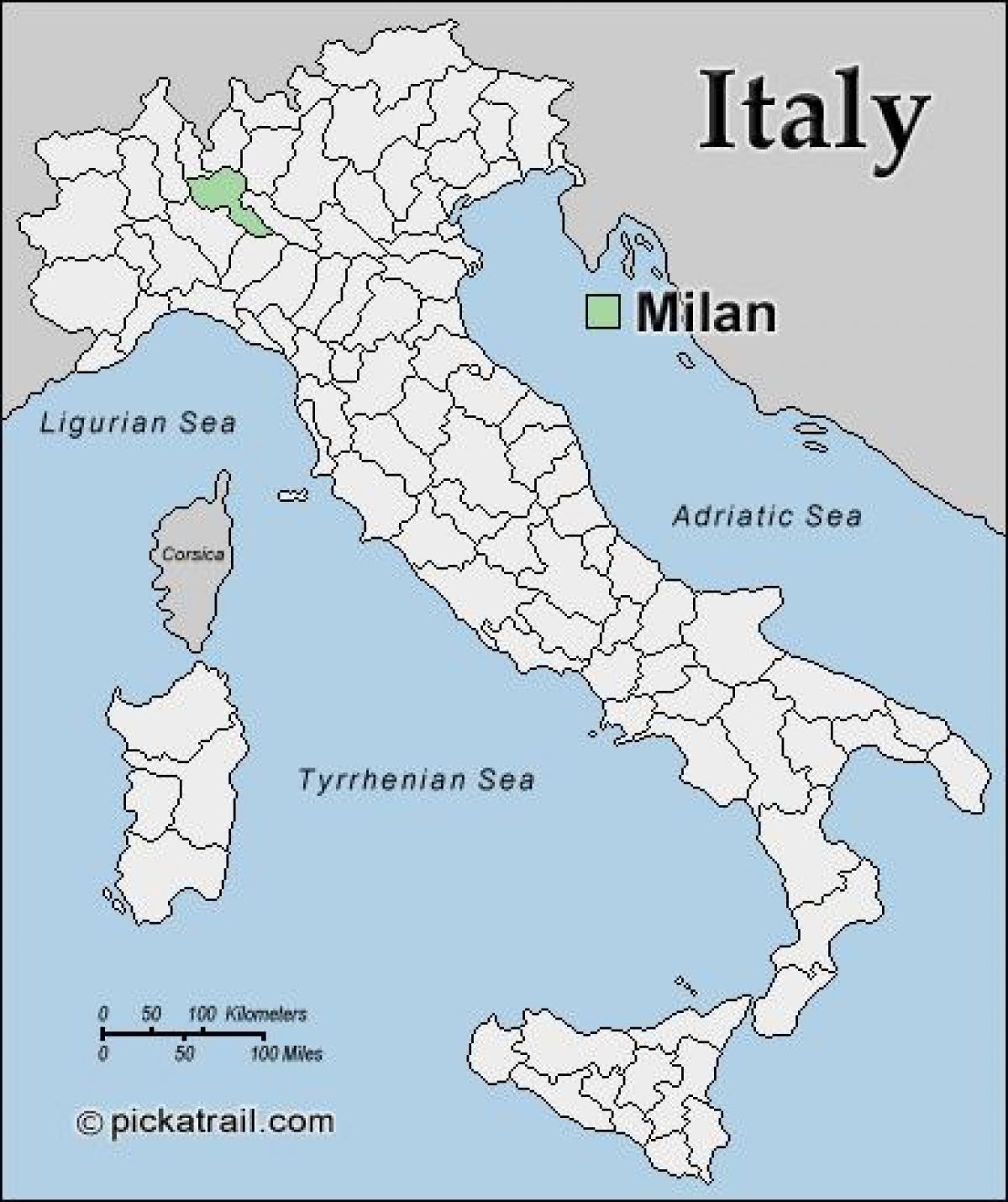 карта Милана карта Европы