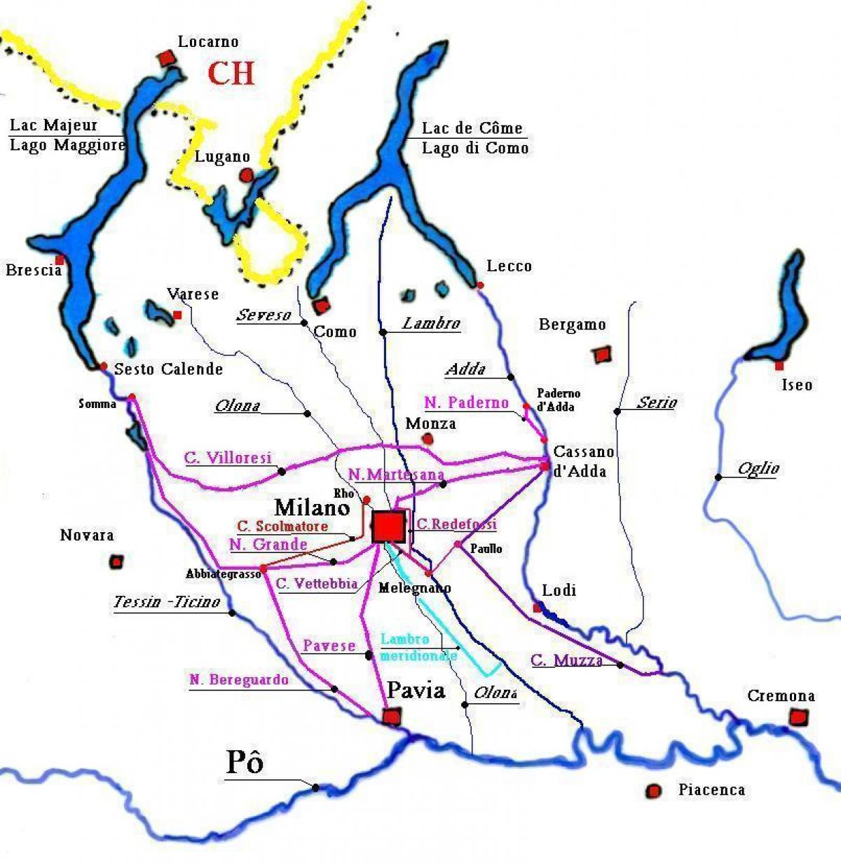 карта Милана Навильи район