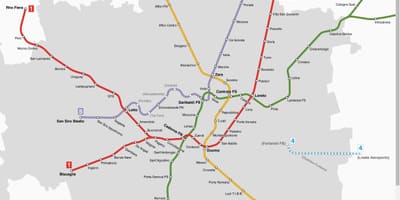 Карта банкоматов Милано трамвай