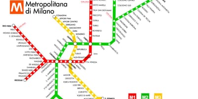 Карта метро Милана