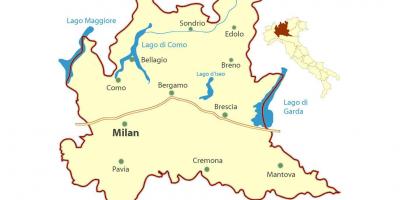 Карта Милан, Ломбардия