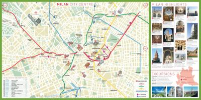 Достопримечательности Милана на карте