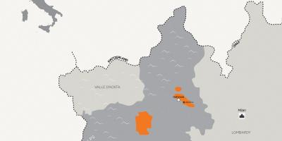 Карта Милана и близлежащих городах