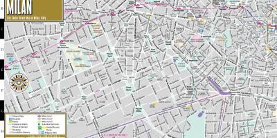 Карта улиц центра города Милан 